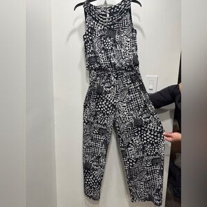 Style & Co. Black and White Patterned Jumpsuit
